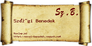 Szögi Benedek névjegykártya